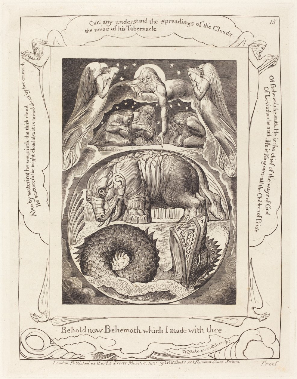 Behemoth en Leviathan door William Blake