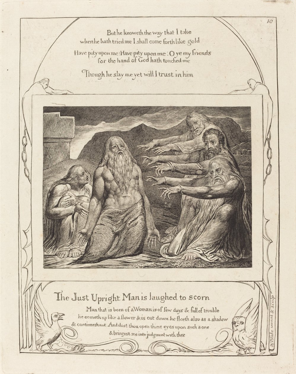 Job Berispt door Zijn Vrienden door William Blake