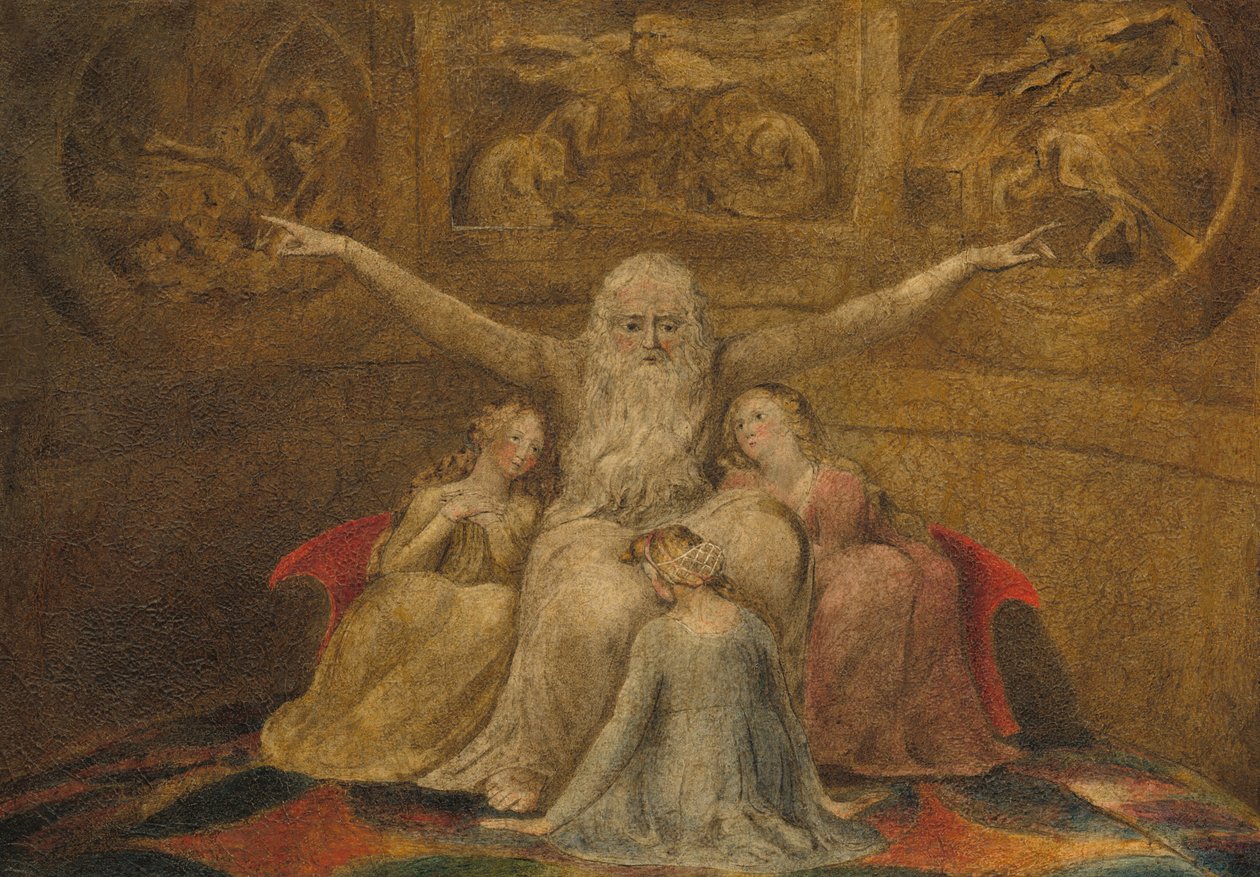 Job en Zijn Dochters, 1799-1800 door William Blake