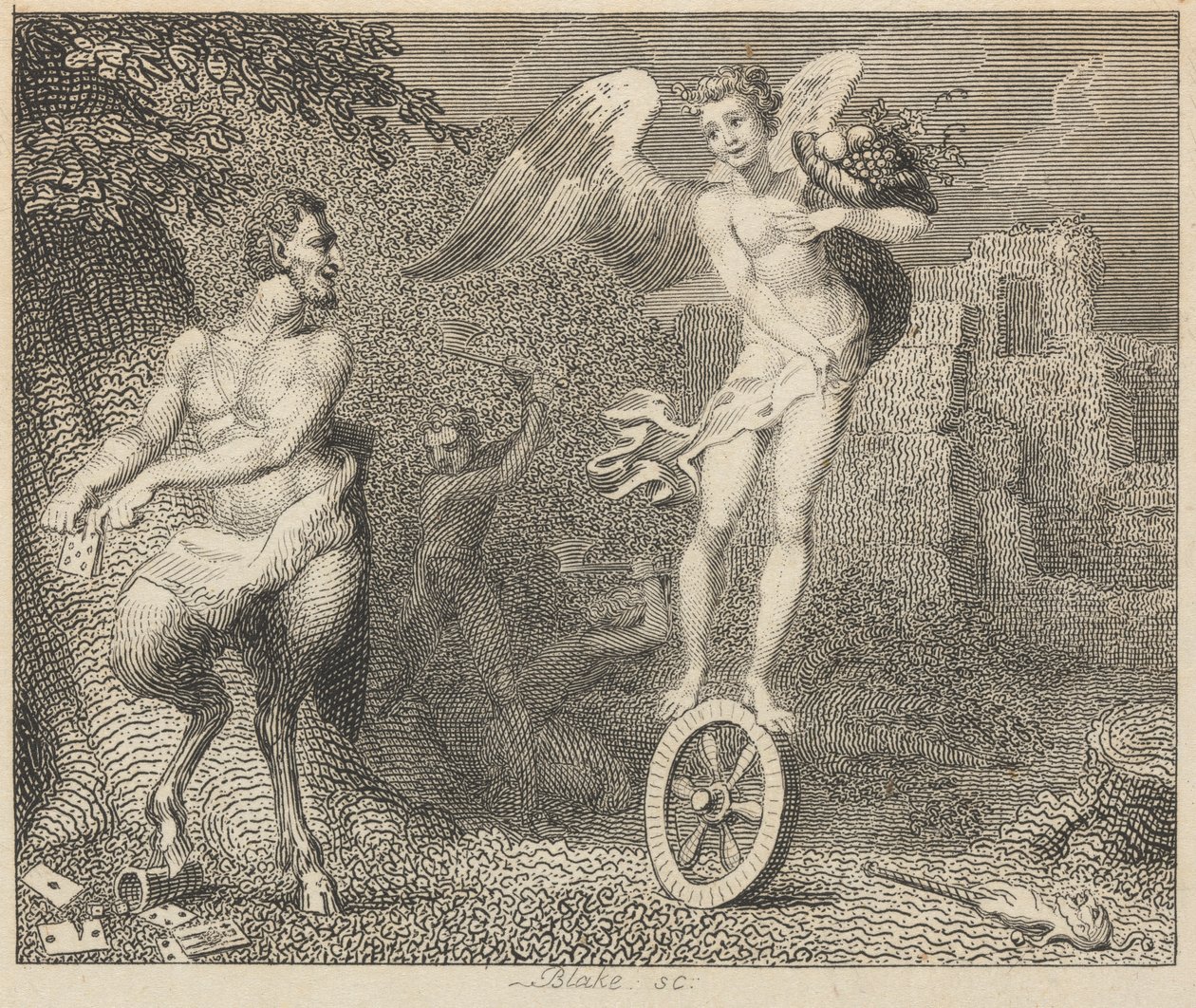 Pan en Fortuin door William Blake