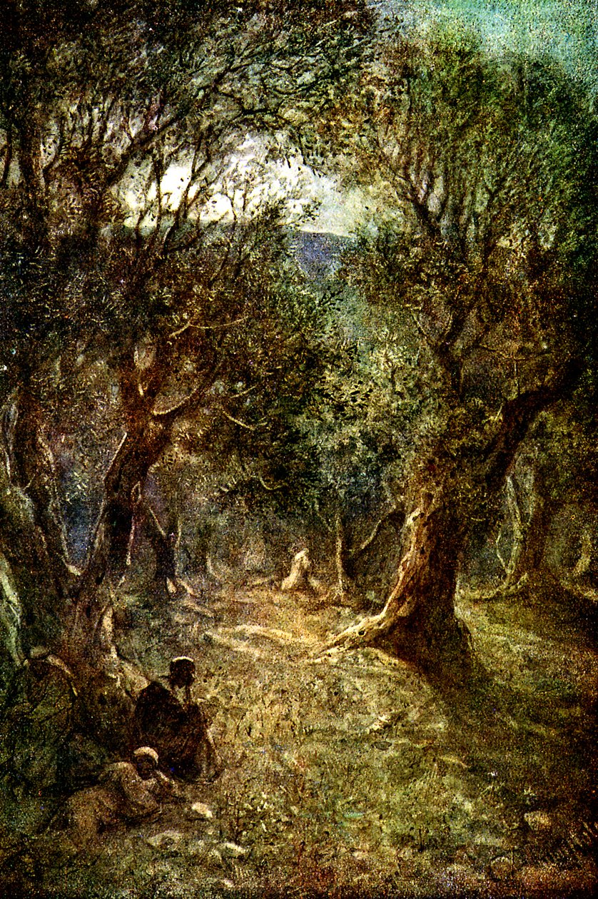 Jezus bidt in Gethsemane door William Brassey Hole