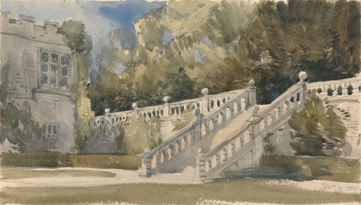 Tuintrap, Haddon Hall door William Callow