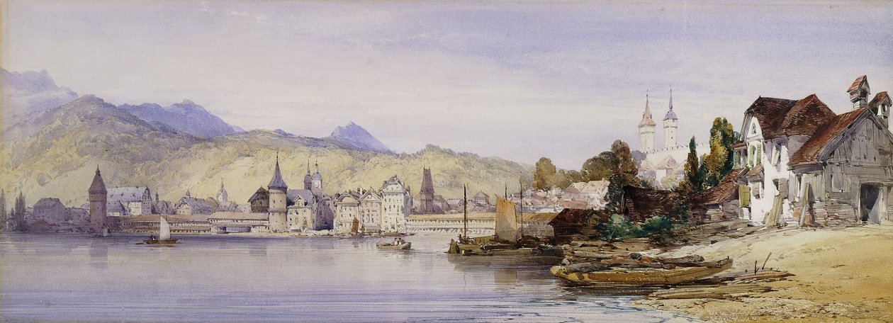 Luzern vanaf het Meer, 1862 door William Callow