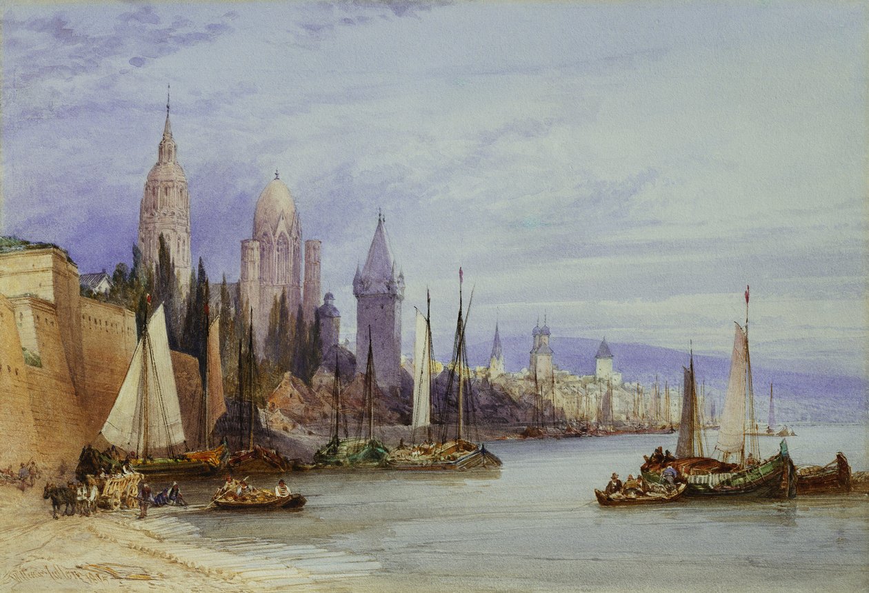 Mainz, aan de Rijn, 1895 door William Callow