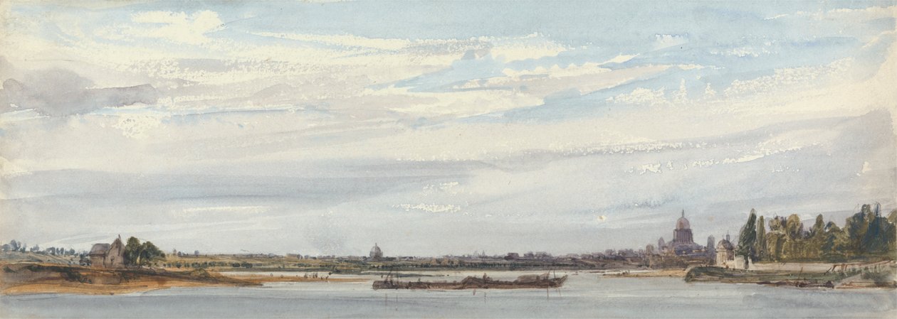 Uitzicht op Parijs vanaf Charenton door William Callow