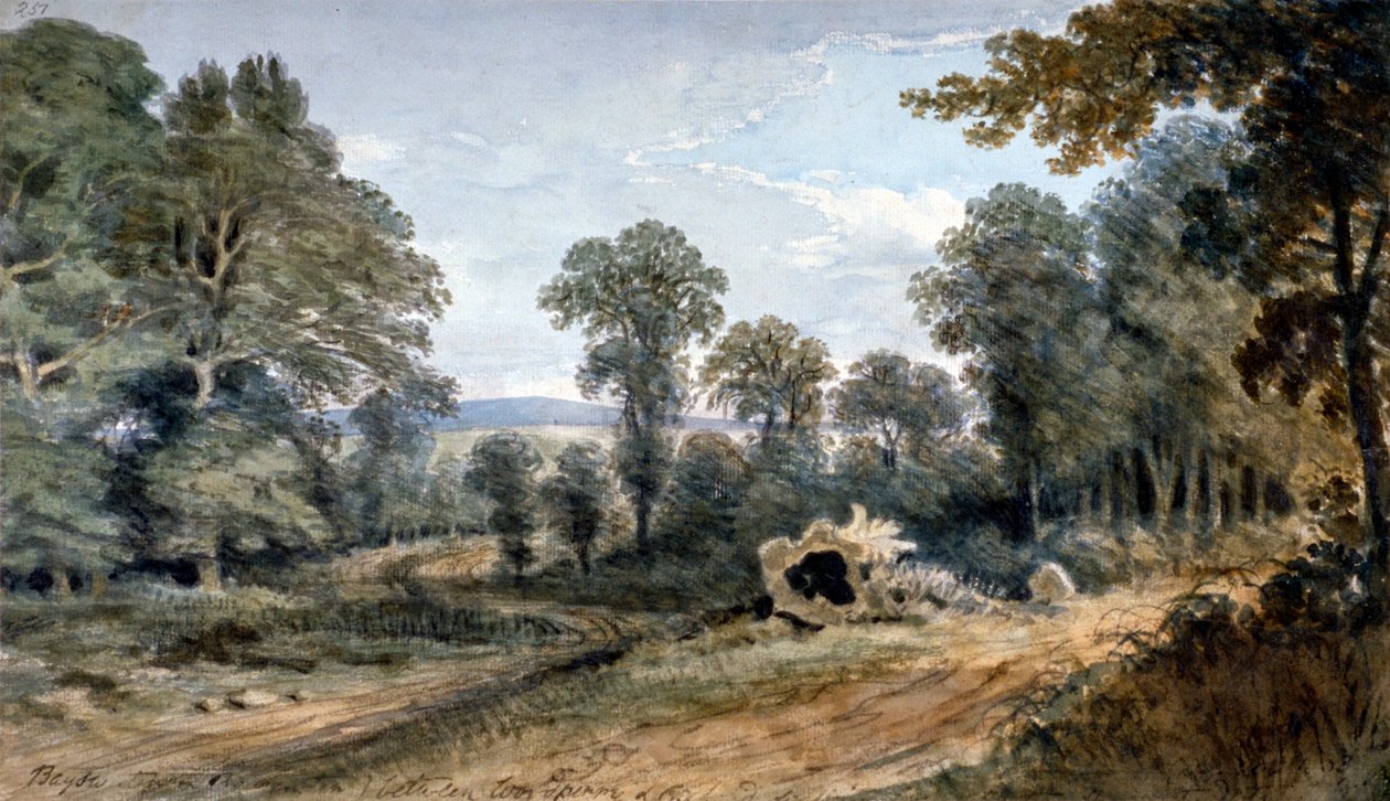 Uitzicht op Bayswater Hill, Londen, 1803 door William Crotch