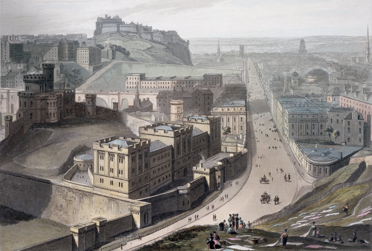 Edinburgh, vanaf Calton Hill, 1829 door William Daniell