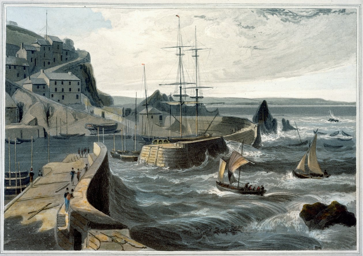Mevagissey, Cornwall door William Daniell