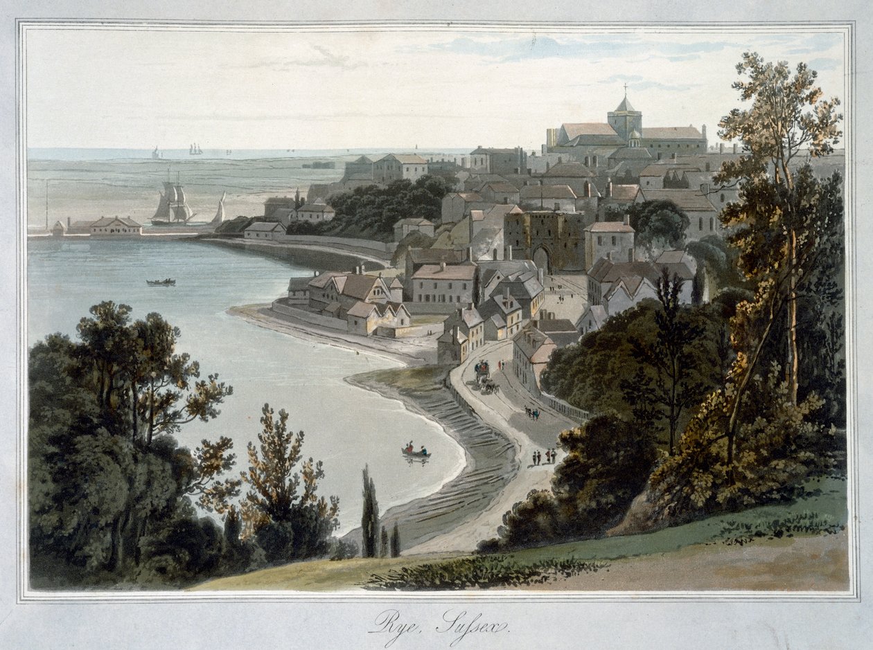 Rye, Sussex, 1823 door William Daniell