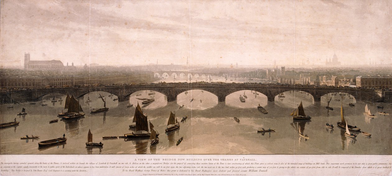 Uitzicht op Londen vanuit het zuiden, 1810 door William Daniell