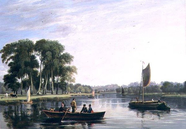 Uitzicht op de Theems bij Richmond door William Daniell