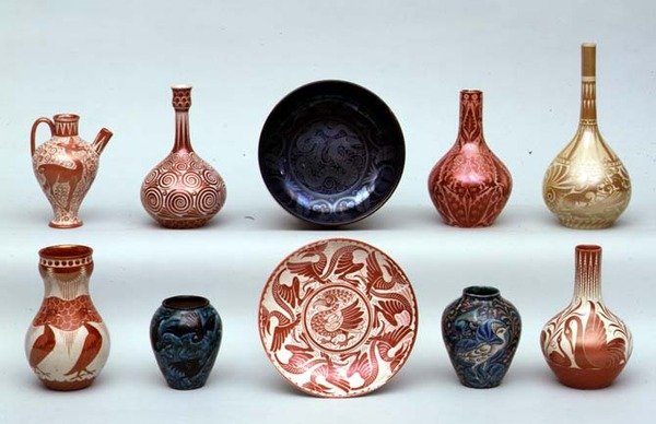 Selectie van Lustreware door William de Morgan