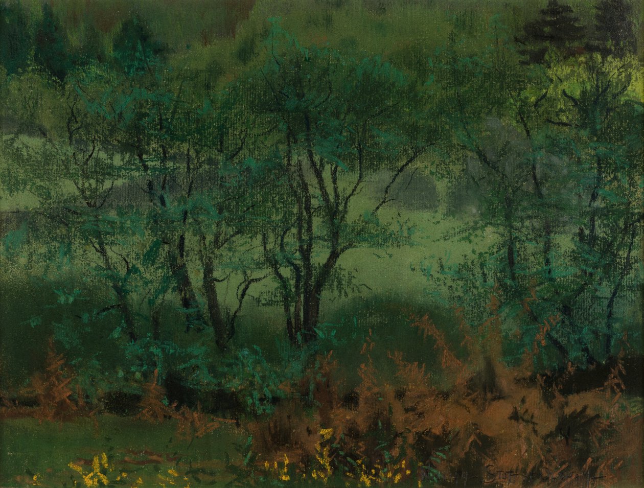 Boslandschap, Brantrake door William Edward Stott