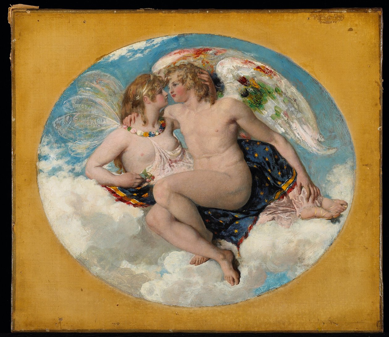 Cupido en Psyche door William Etty