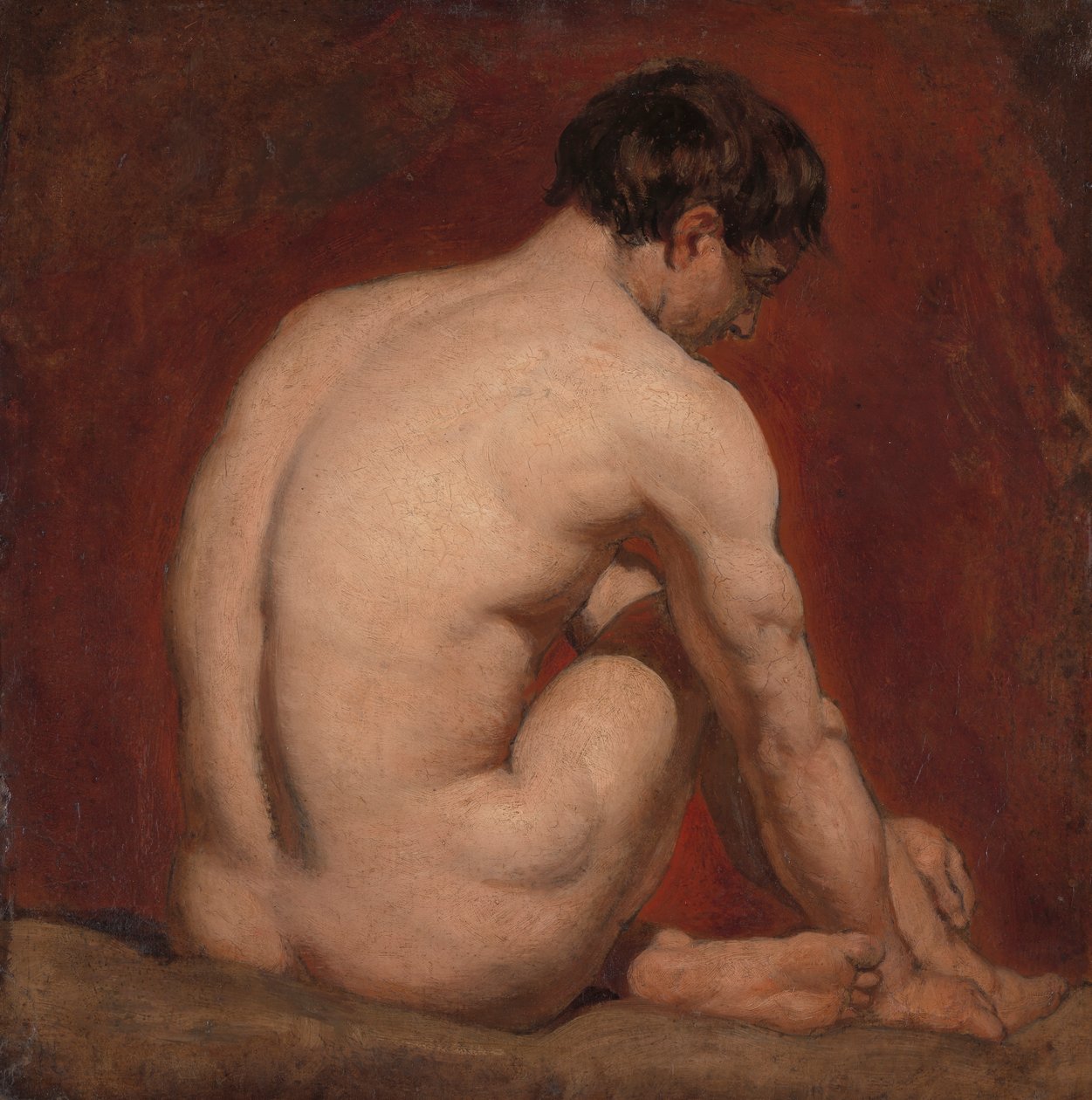 Mannelijke Naakt, Knielend, van Achteren door William Etty
