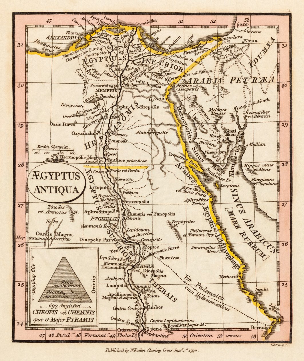 Oud Egypte. Kaart. door William Faden