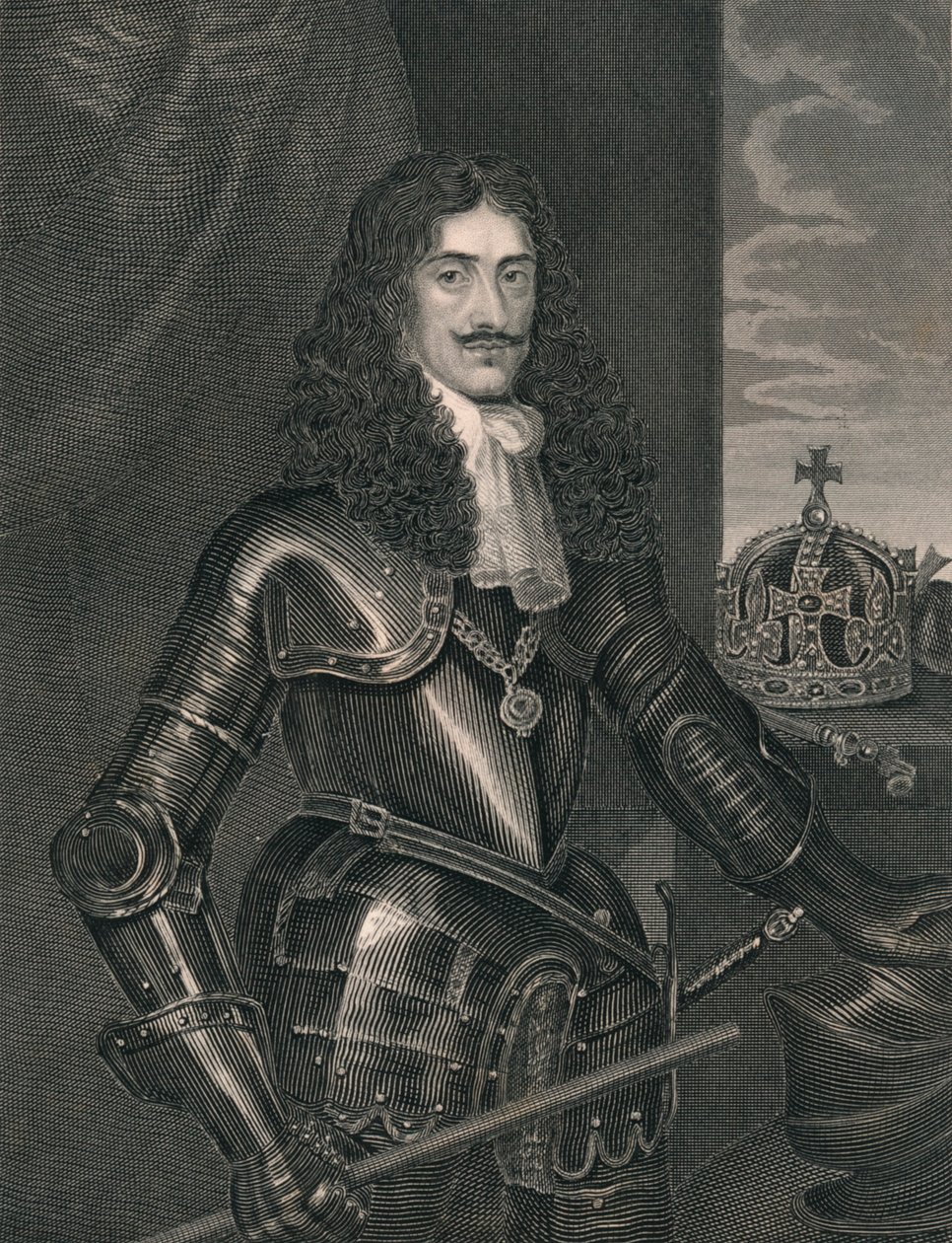 Koning Karel de Tweede, midden 19e eeuw door William Finden