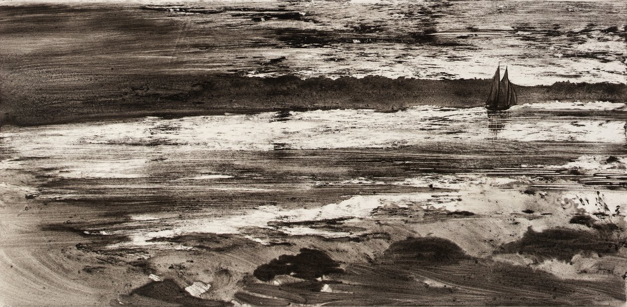 Zonsondergang aan de kust door William Fowler Hopson
