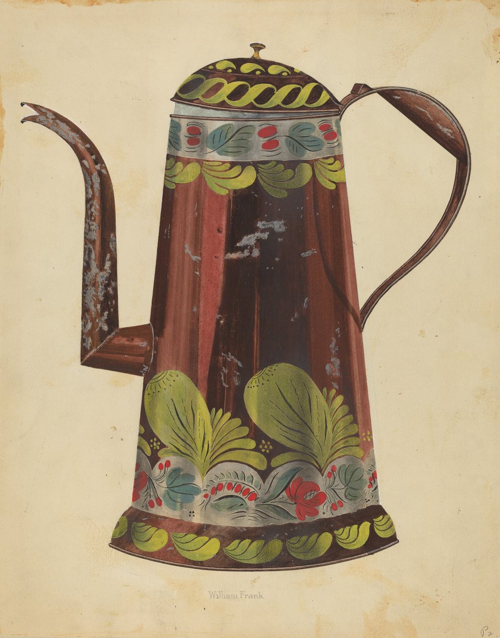 Toleware Blikken Koffiepot, ca. 1937 door William Frank