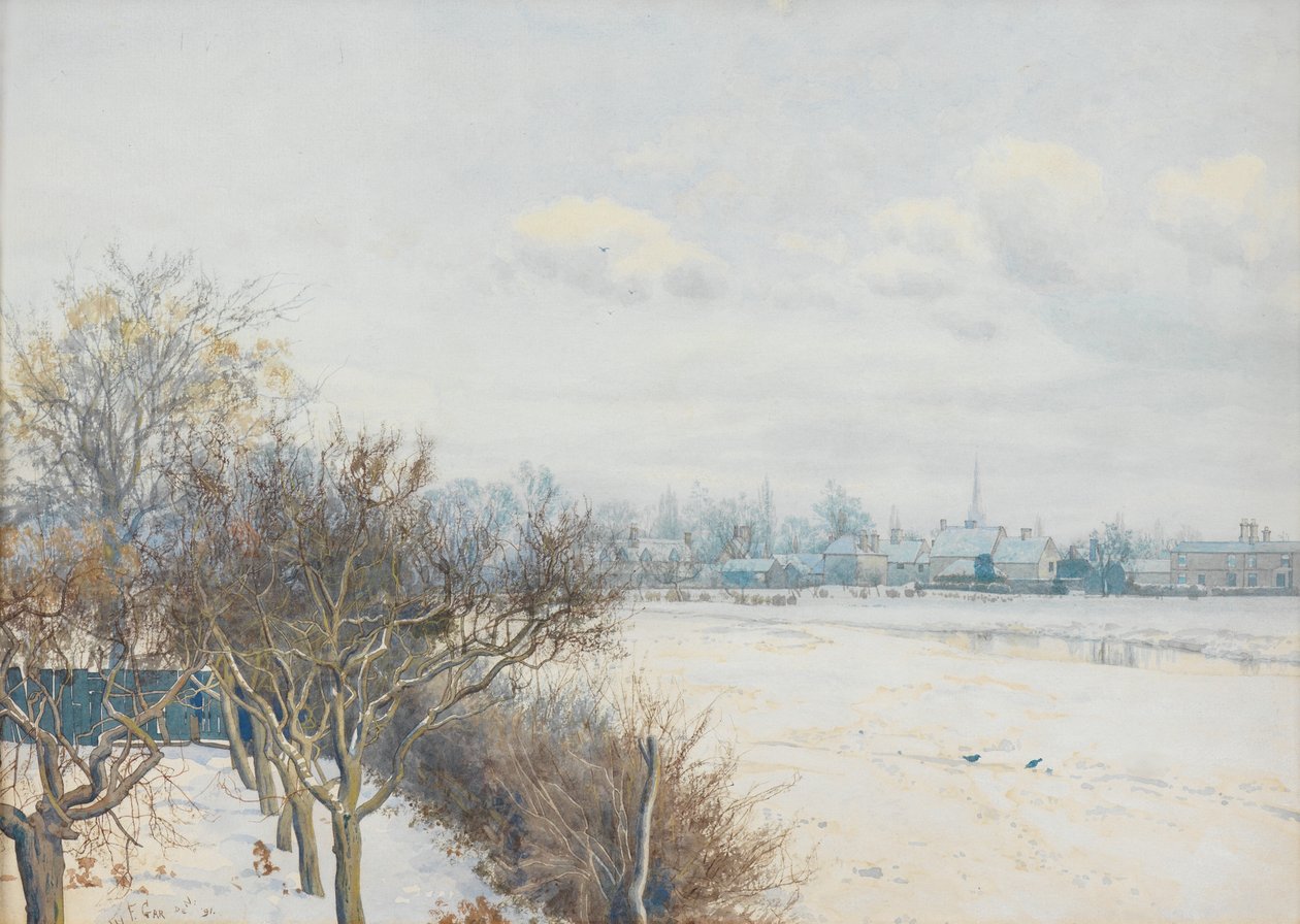 Winter in de Ouse-vallei, 1891 door William Fraser Garden
