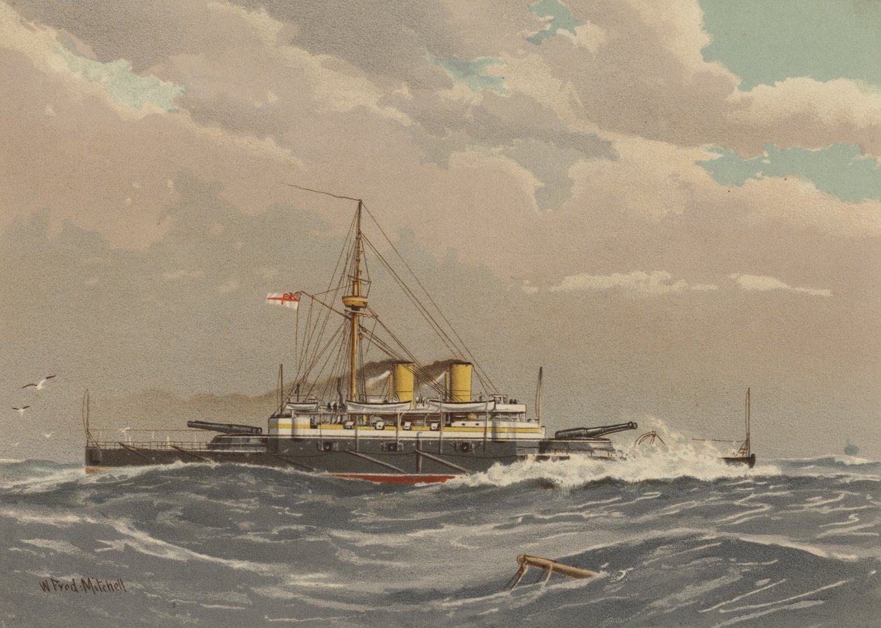 HMS Rodney, slagschip 1e klasse door William Frederick Mitchell