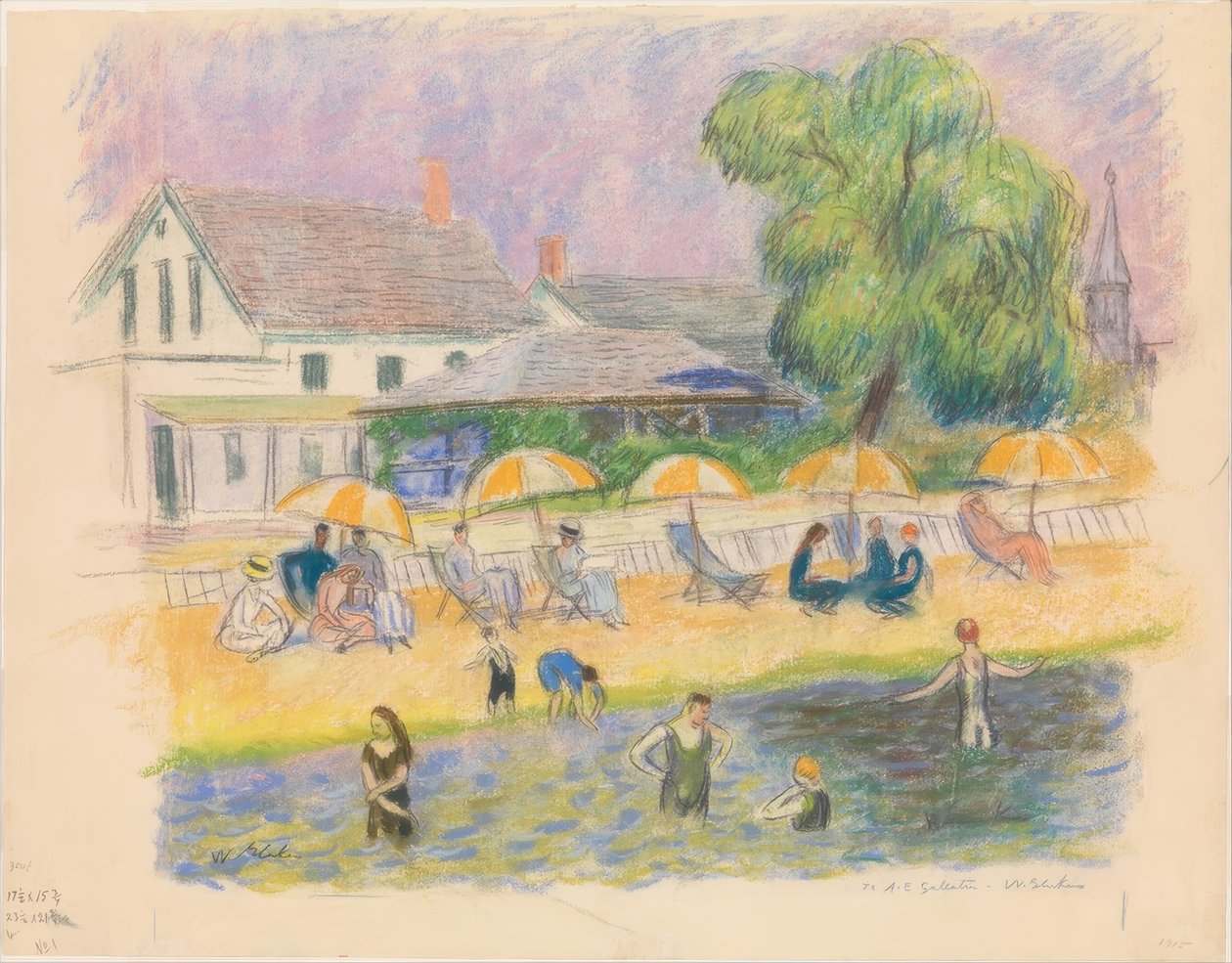 Strandscène door William Glackens