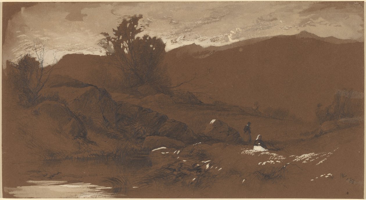 Figuren in een Landschap door William Hart