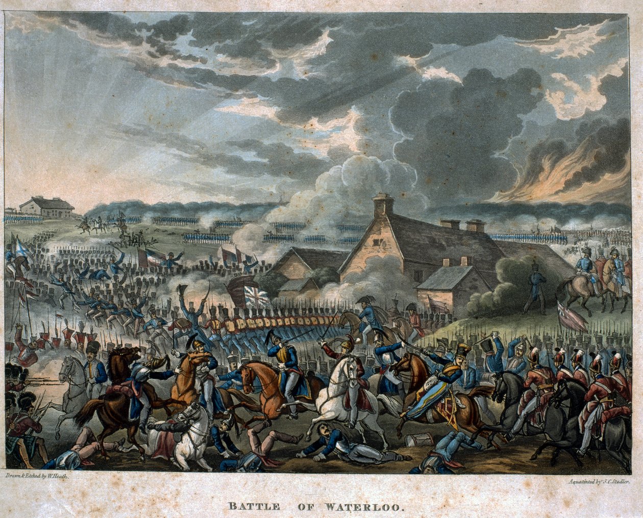 Slag bij Waterloo door William Heath