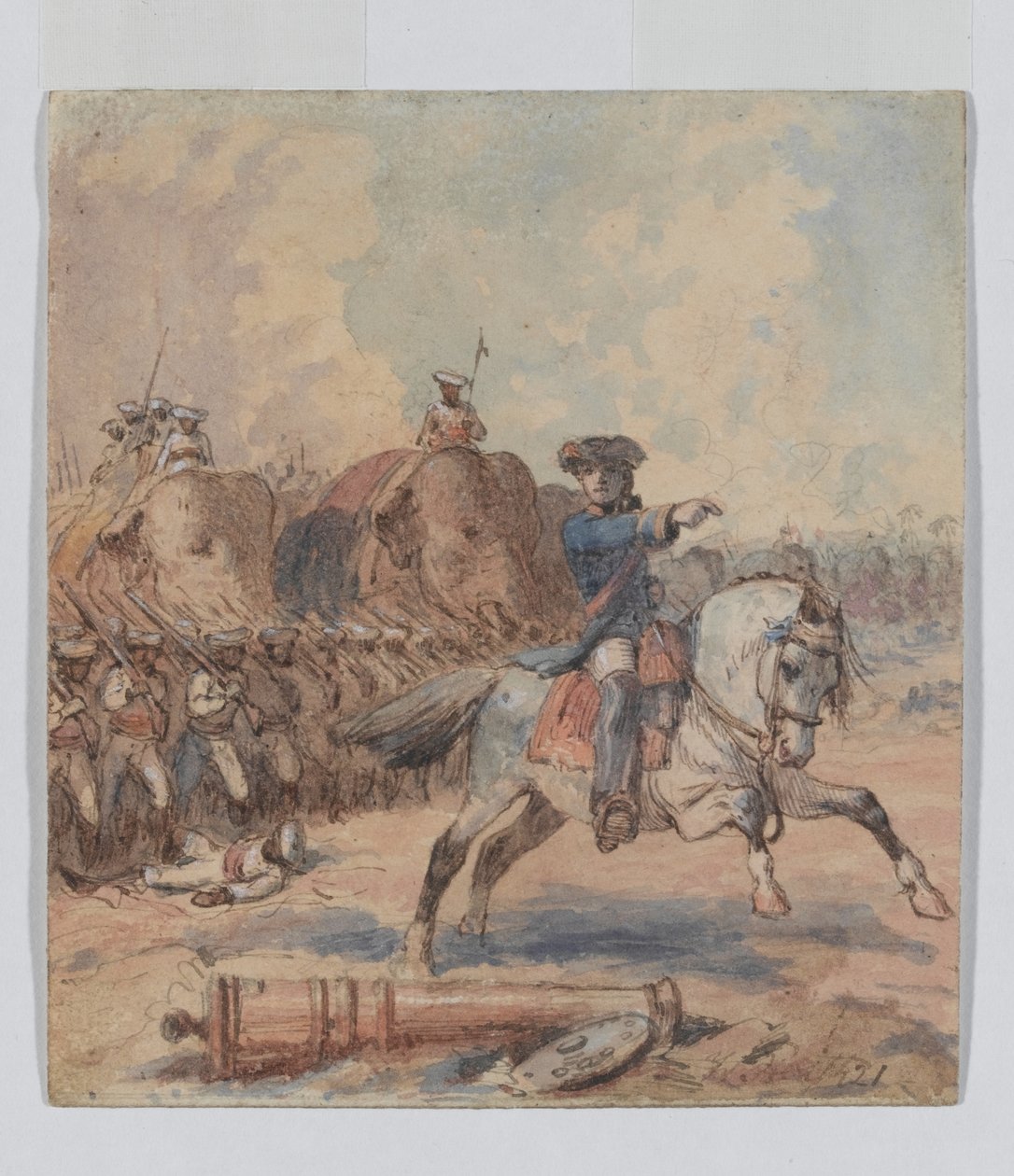Clive bij Plassey door William Heath