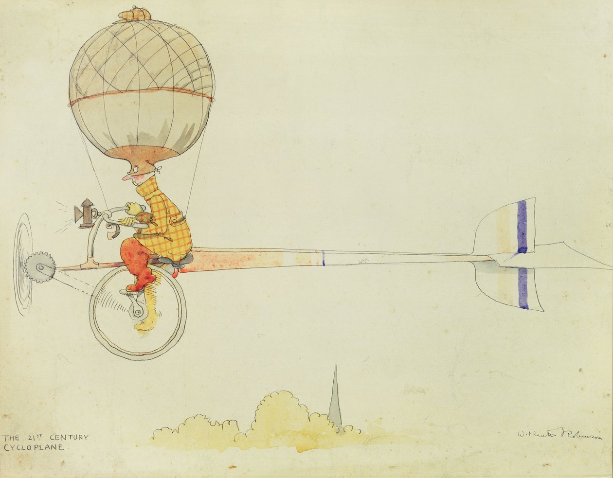 Het 21e-eeuwse Cycloplane door William Heath Robinson