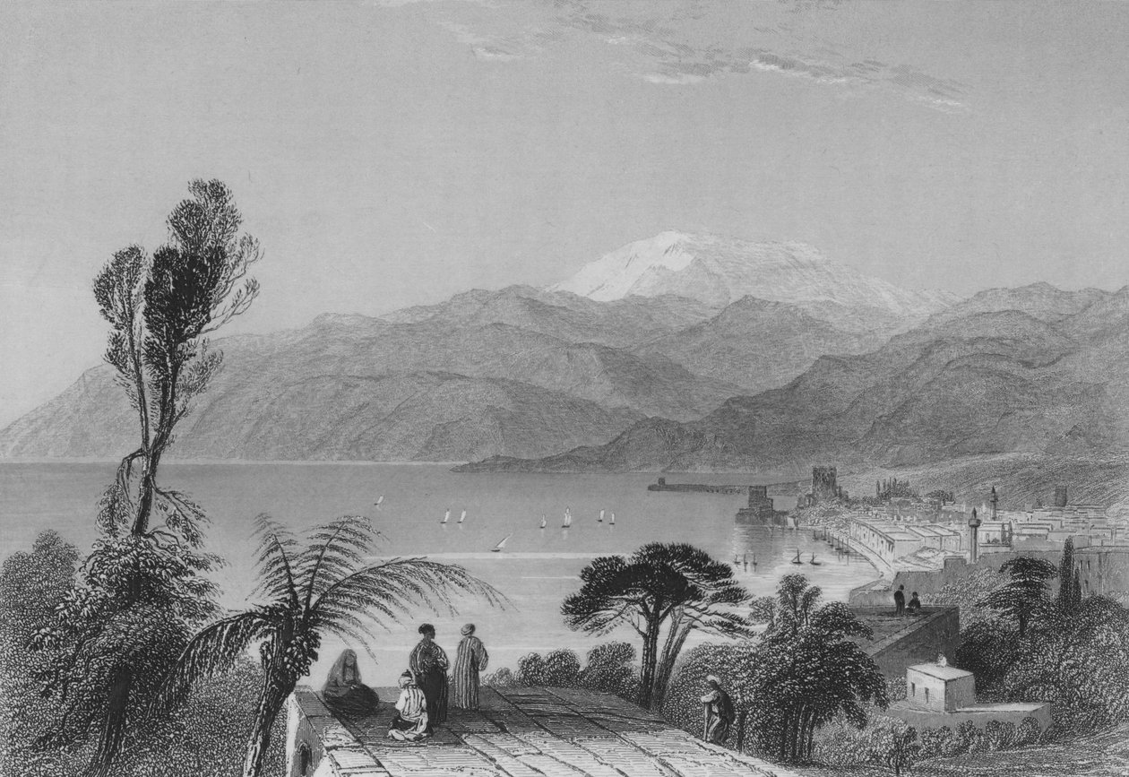 Berg Libanon (gravure) door William Henry Bartlett