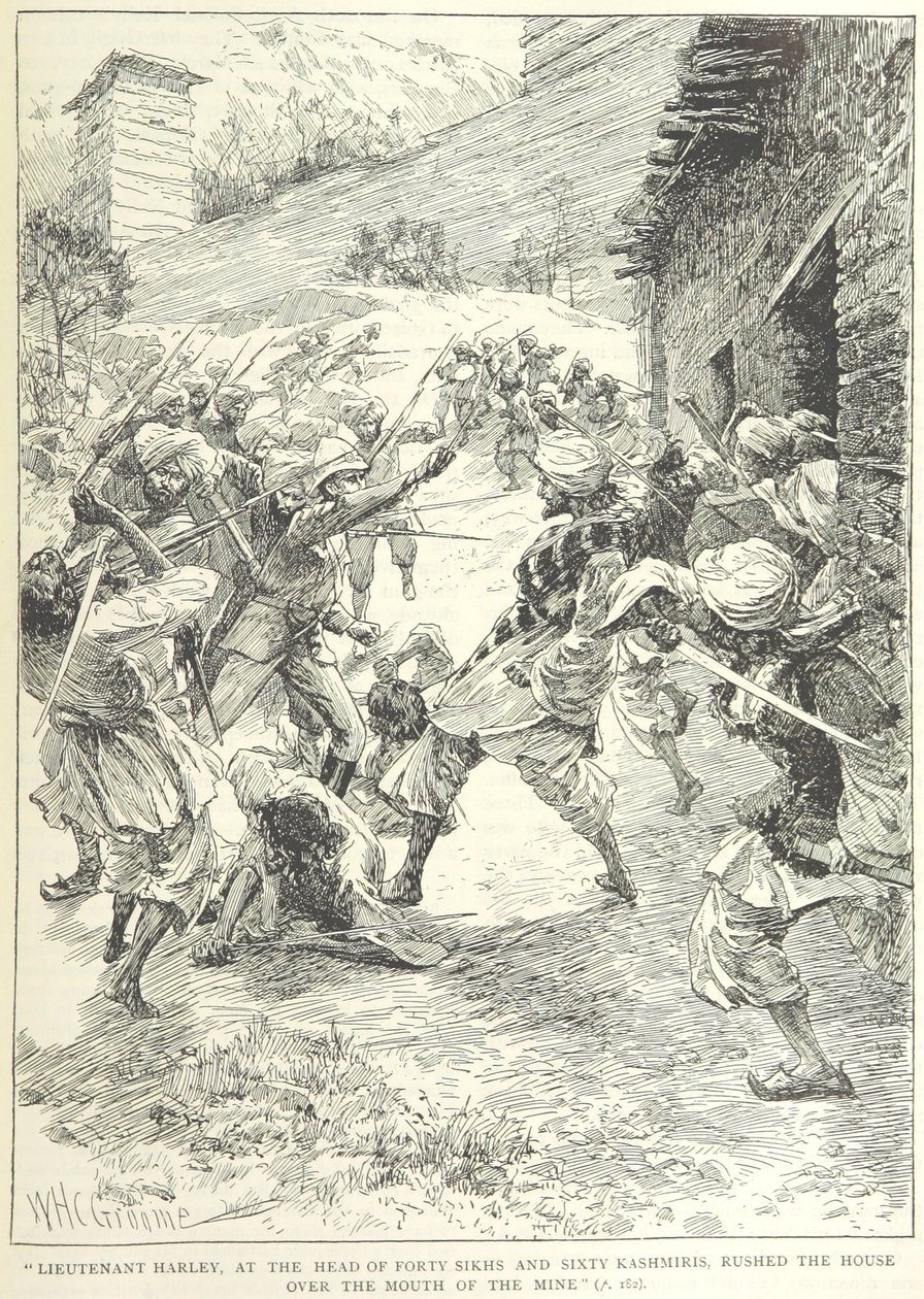 Aanval op de mijn in Chitral door William Henry Charles Groome