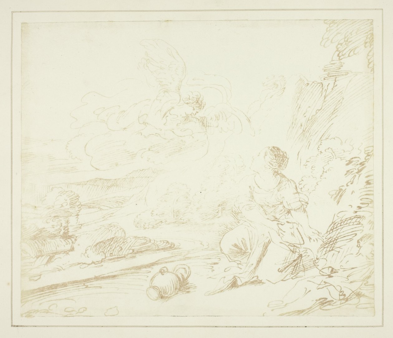 Hagar in de Woestijn door William Henry Fox Talbot