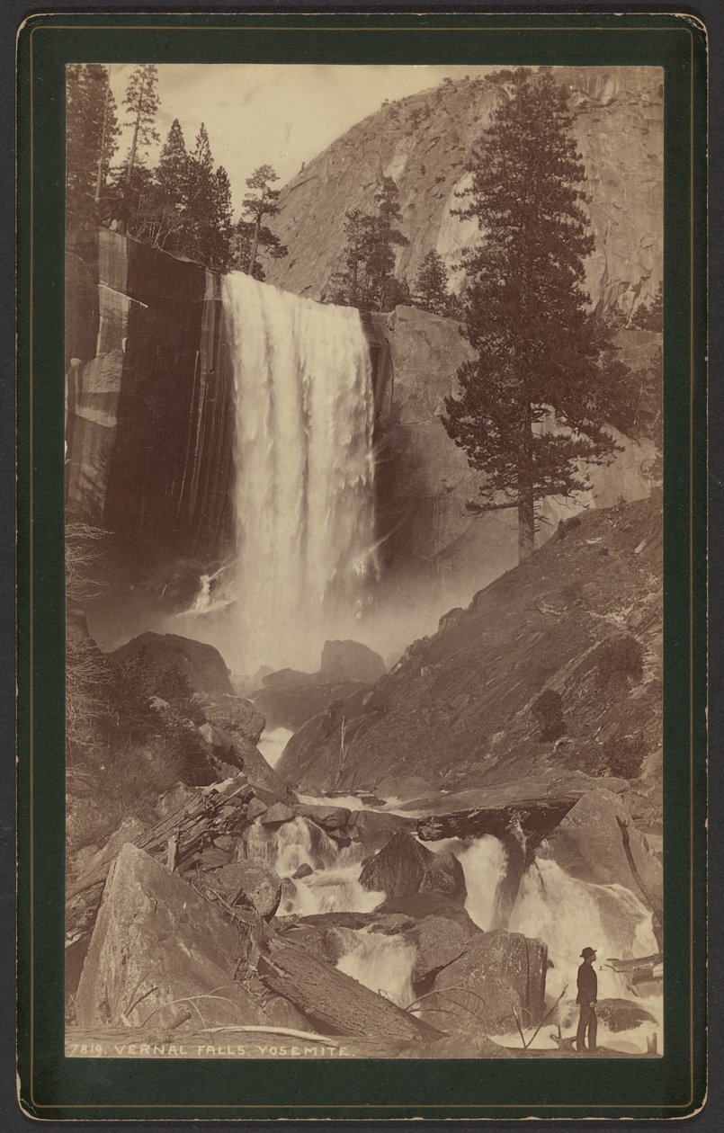 Vernal watervallen. Yosemite. door William Henry Jackson
