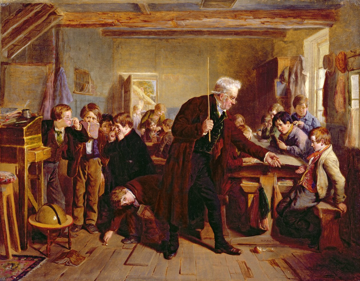 De dorpsschool, 1857 door William Henry Knight
