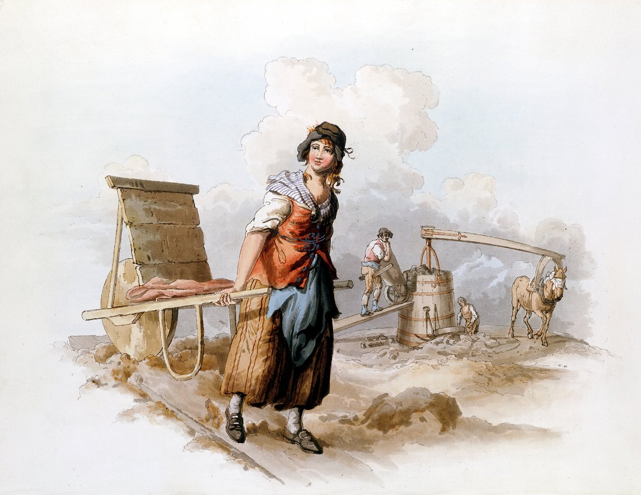 Baksteenveld, 1808 door William Henry Pyne