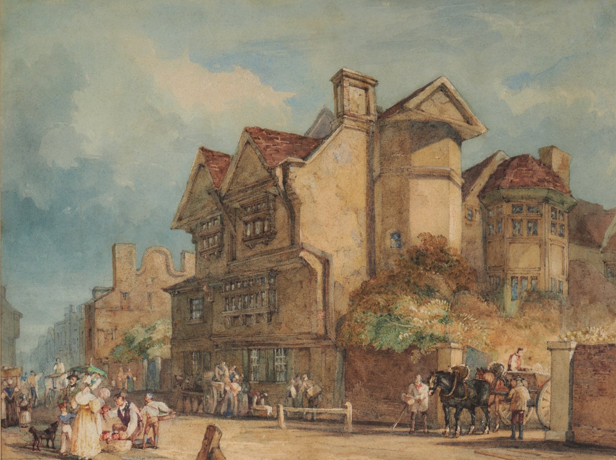 Oude huizen, High Street, Rochester door William Henry Pyne