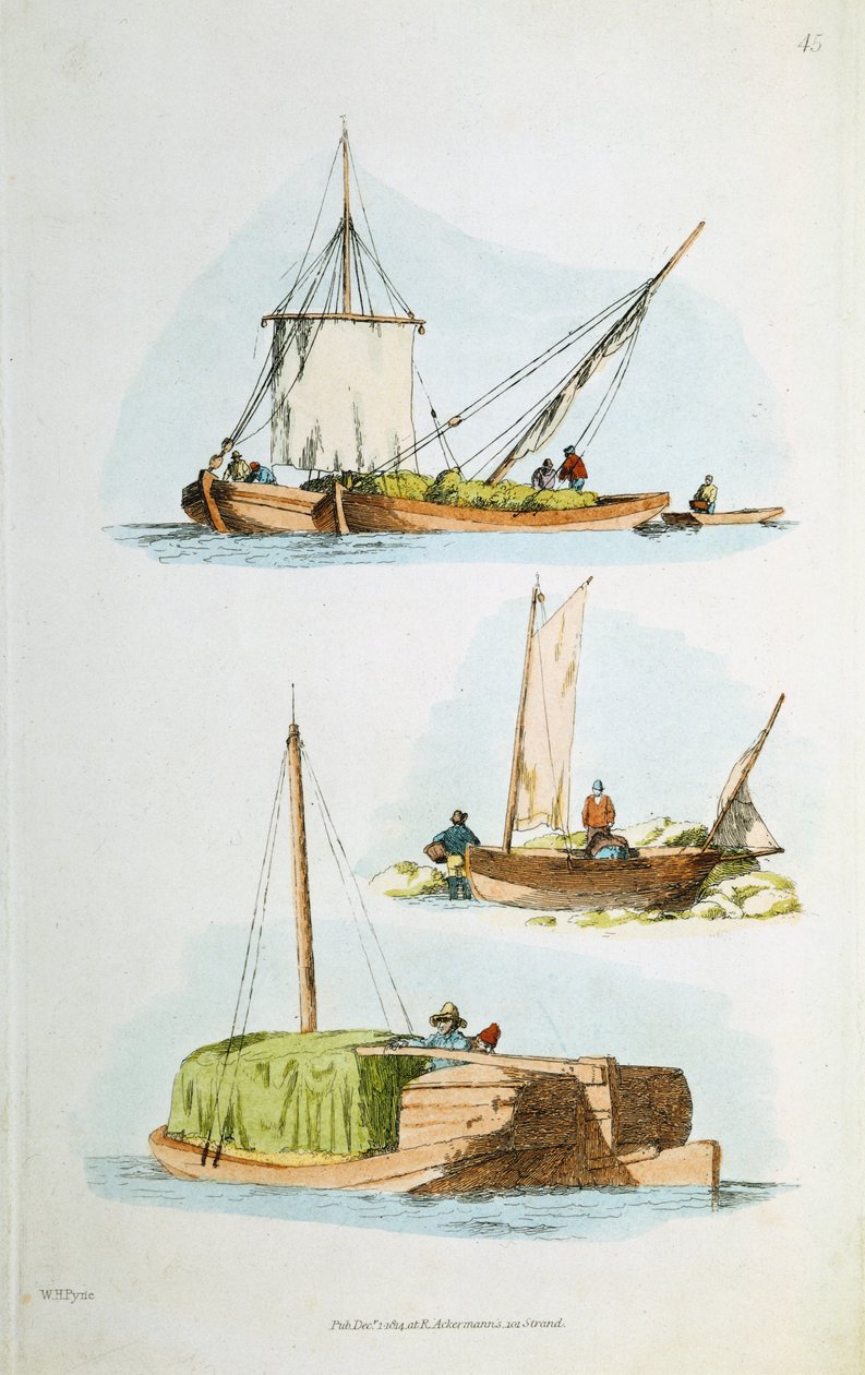 Traditionele Norfolk boten, 1814 door William Henry Pyne