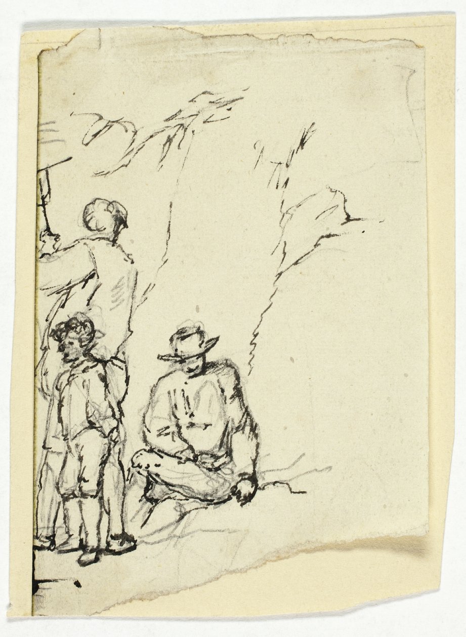 Twee Mannen met Jongen door William Henry Pyne