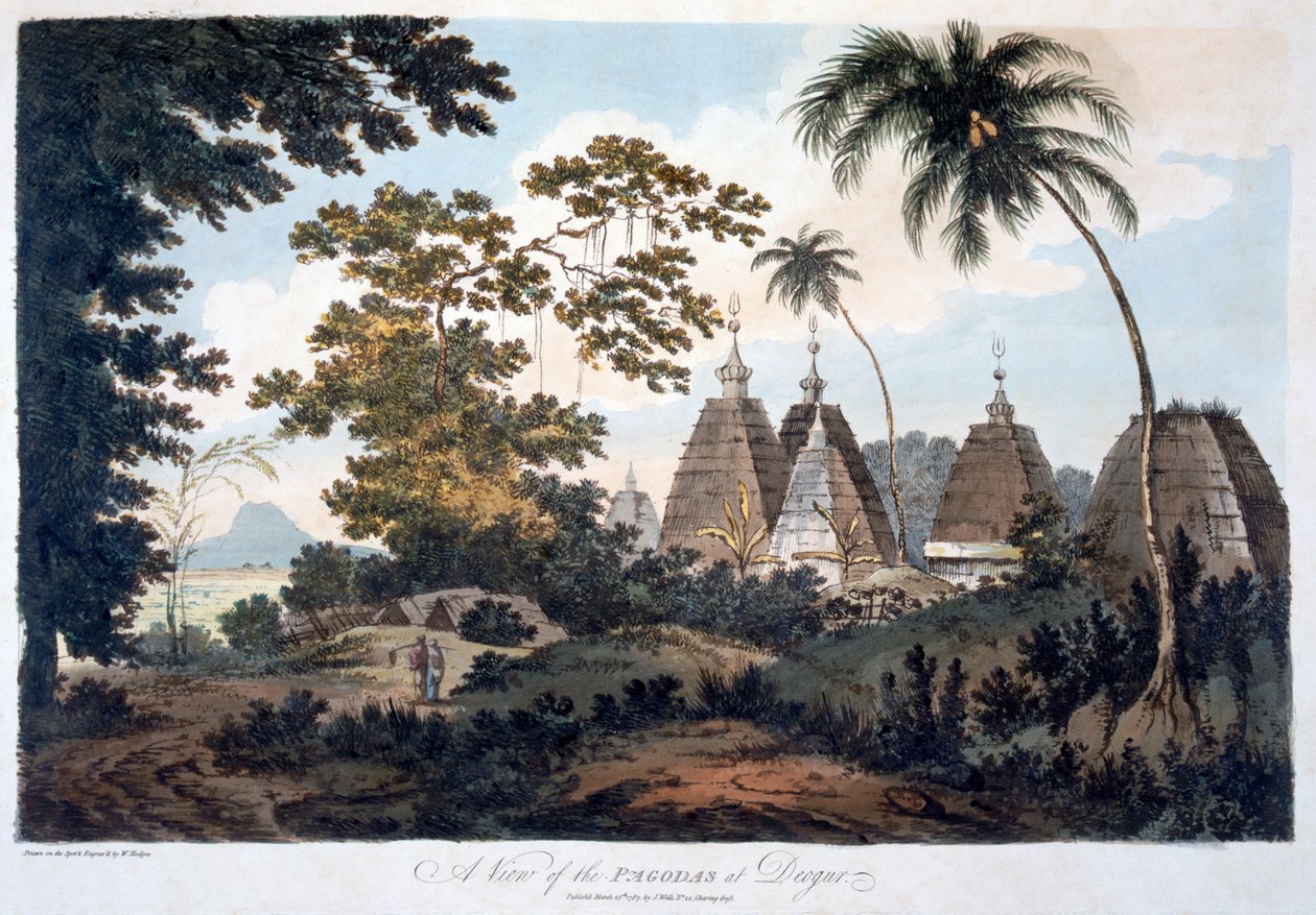 Pagodes in Deogur, 1787 door William Hodges