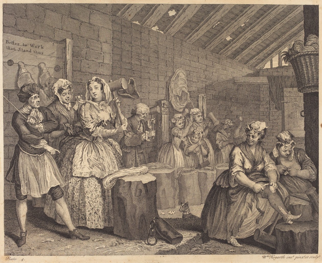Het verloop van een hoer: pl.4 door William Hogarth
