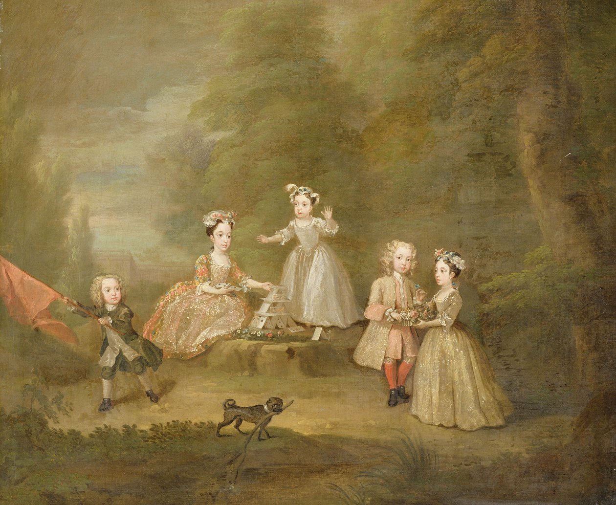 Een kaartenhuis door William Hogarth