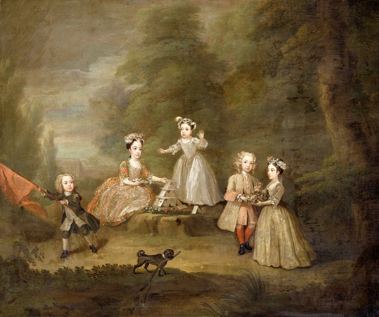 Een kaartenhuis door William Hogarth