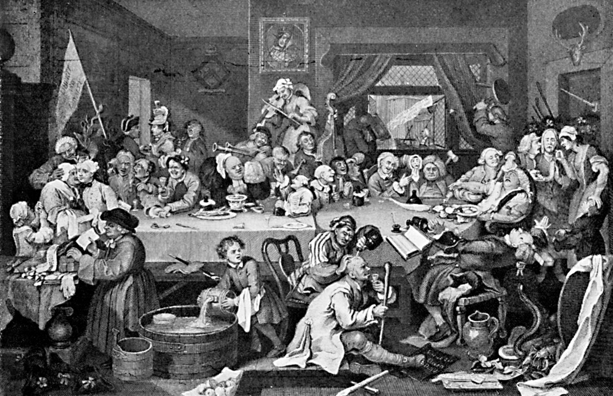 Een verkiezingsfeest, 1755 door William Hogarth