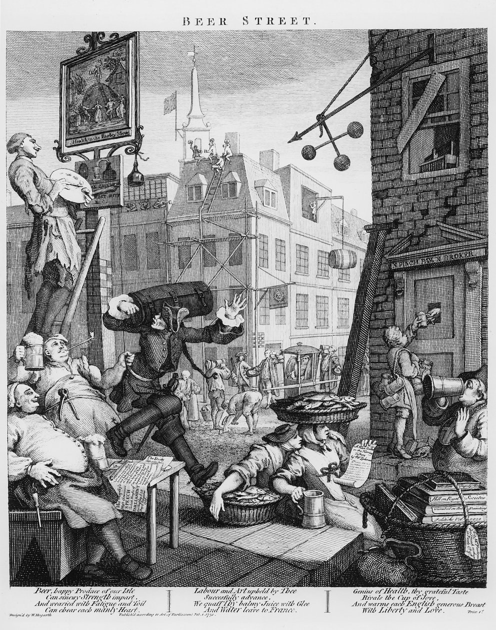 Beer Street door William Hogarth