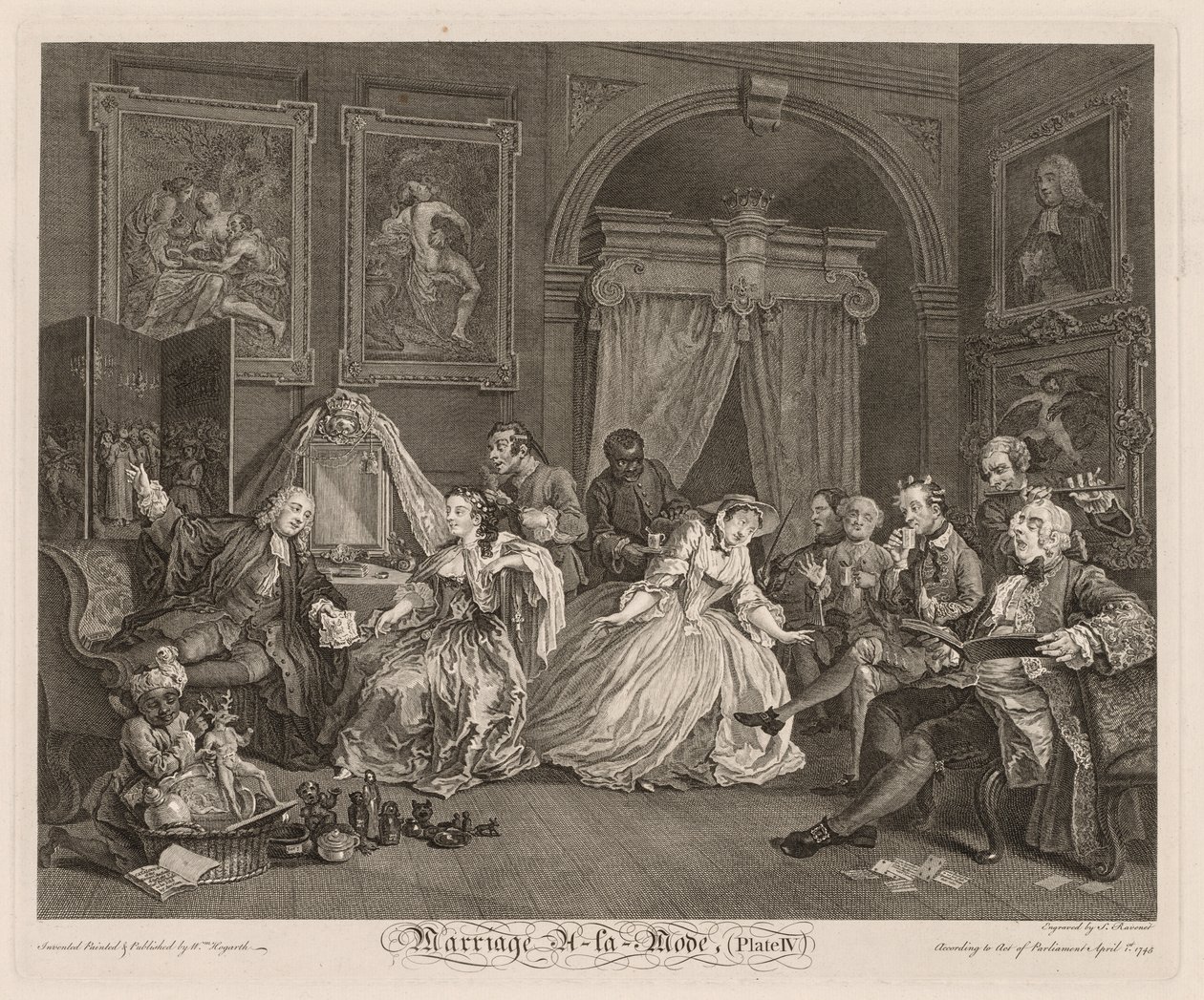 Huwelijk à la Mode: De Toiletscene door William Hogarth