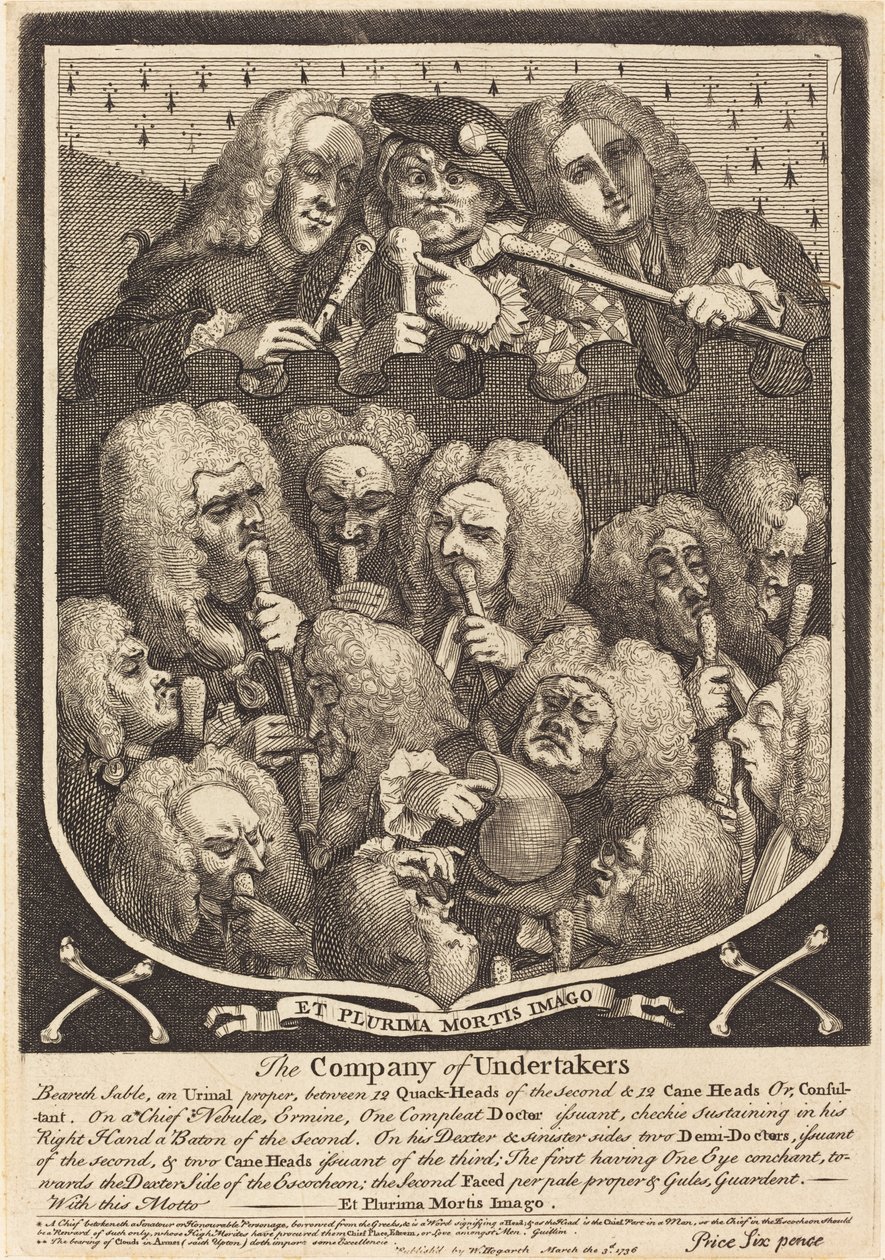 Het Gezelschap van Begrafenisondernemers door William Hogarth