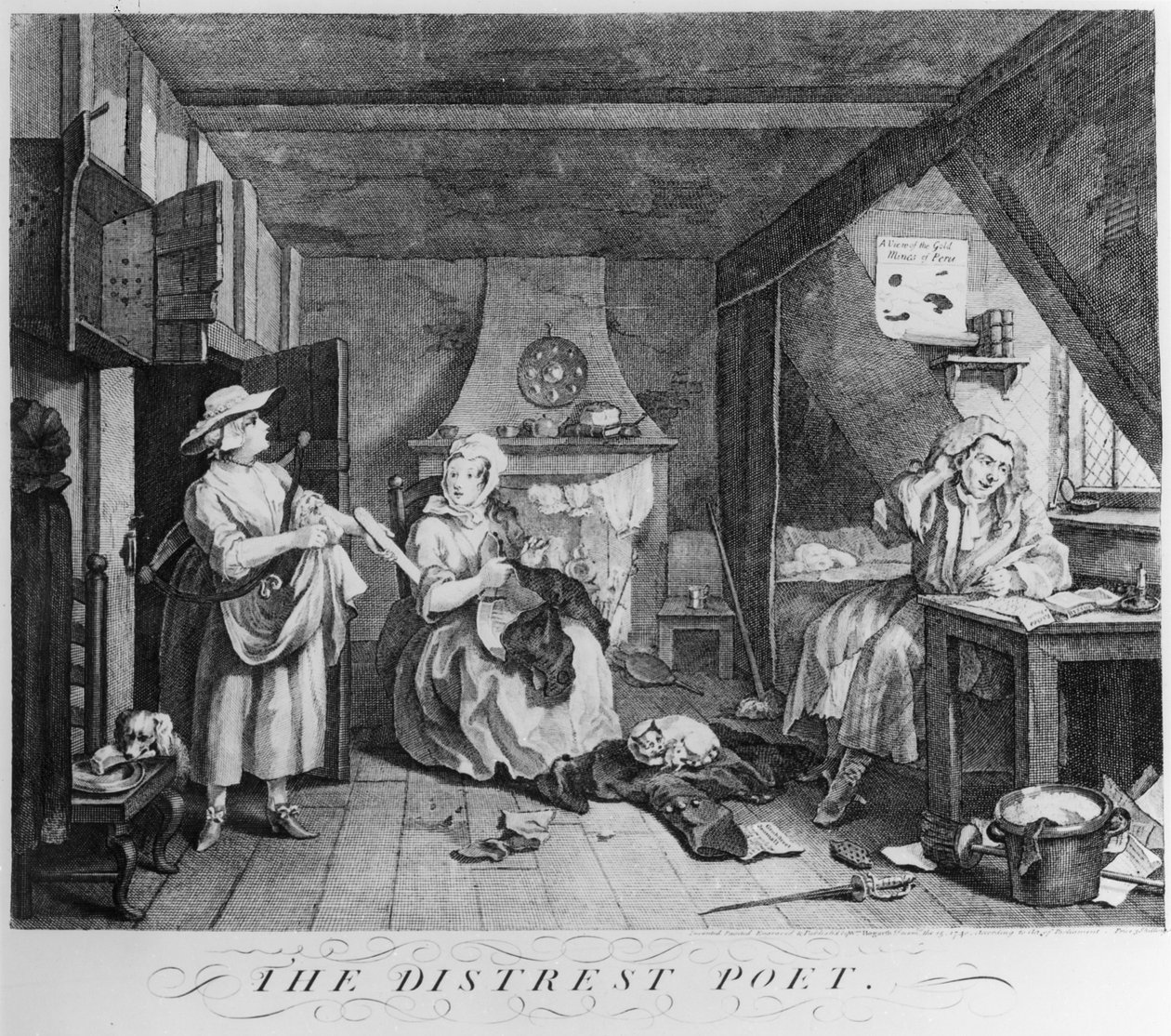 De verontruste dichter door William Hogarth