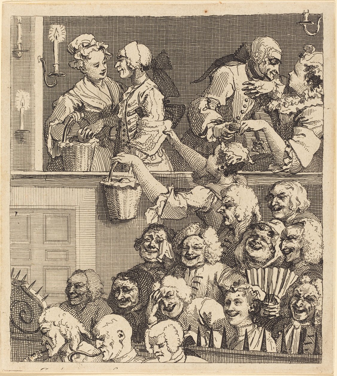 Het lachende publiek door William Hogarth