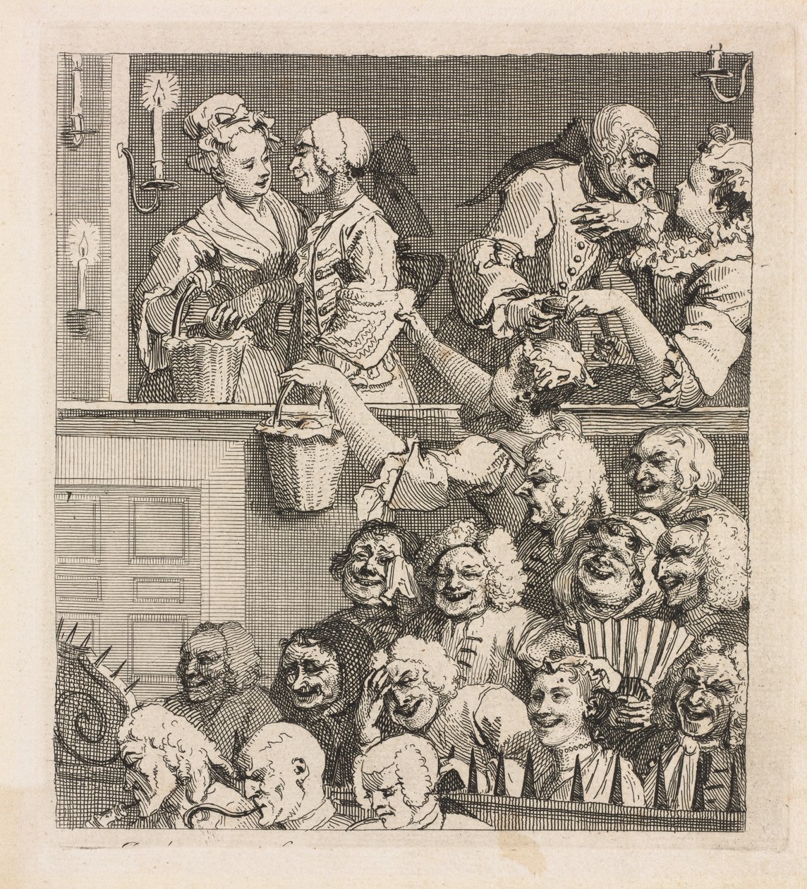 Het lachende publiek door William Hogarth